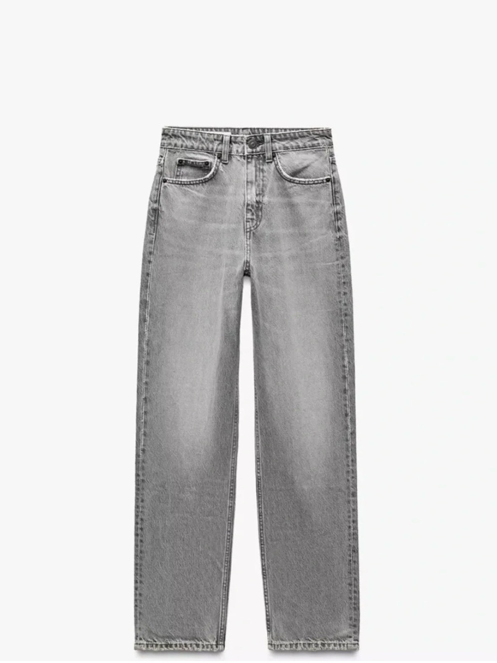 Zara high waisted TRF Mom fit jeans Gray